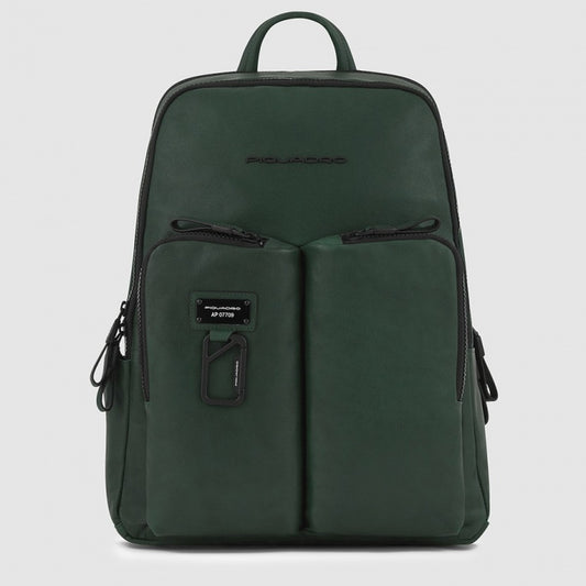 Zaini Piquadro Zaino Porta Pc Ipad In Pelle Verde