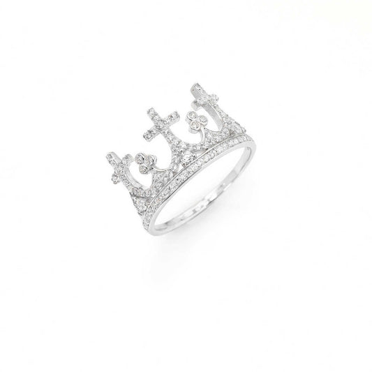 Anello Amen Corone Argento e Zirconi - Misura 12