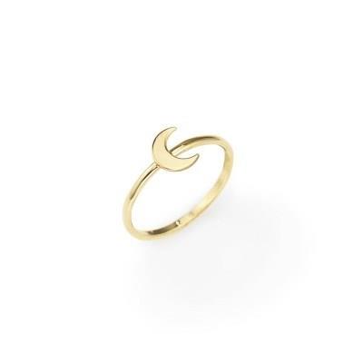 Anello Amen Romance Argento Dorato Luna - Misura 14