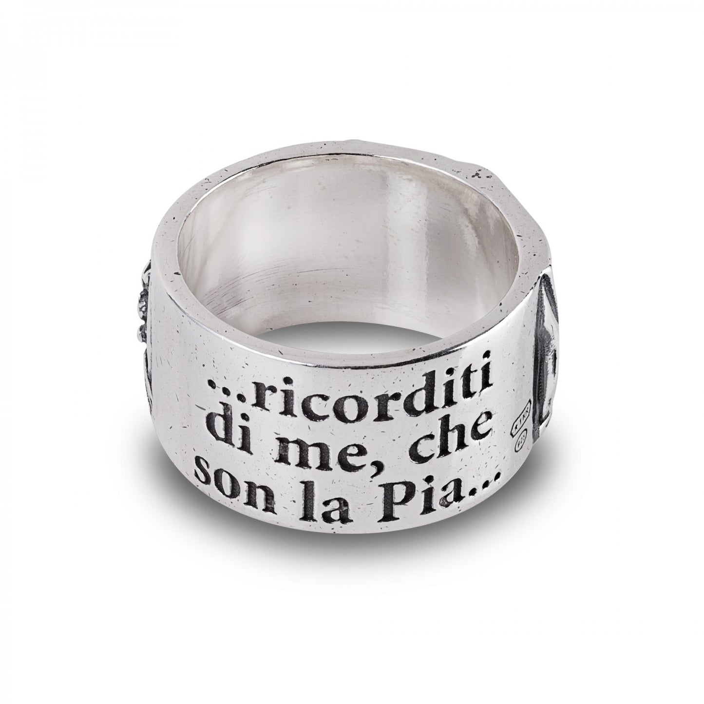 Anello A Fascia Gerardo Sacco Stil Novo In Argento Pia de' Tolomei - Misura 18