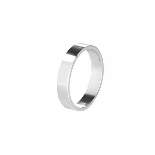 Anello Boccadamo Fedina Piatta Francese Argento Lucido - Misura 12