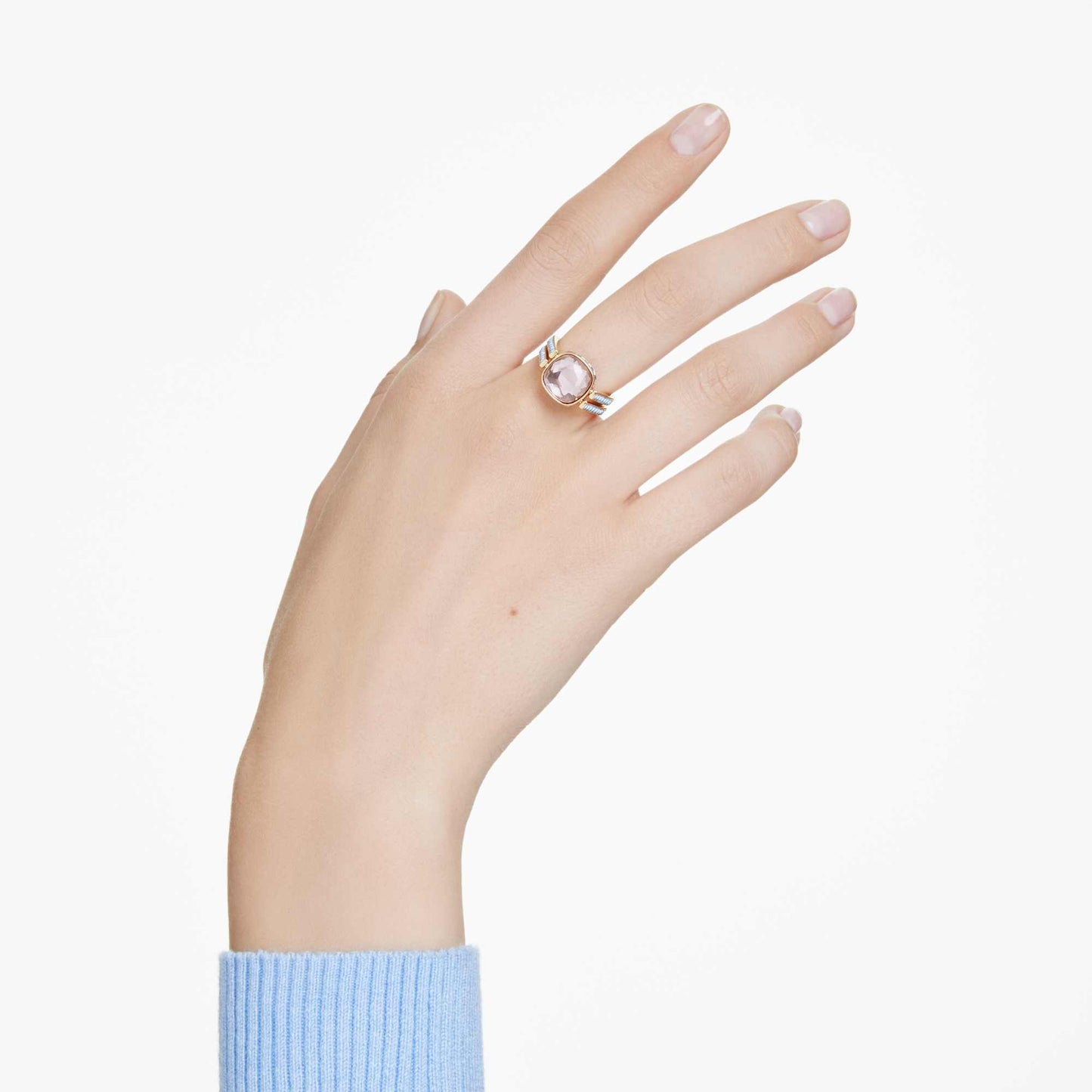 Anello Swarovski Chroma Taglio Cushion, Multicolore, Placcato color oro