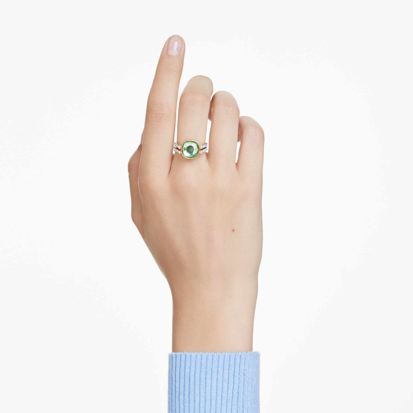 Anello Swarovski Chroma Taglio Cushion, Multicolore, Placcato color oro