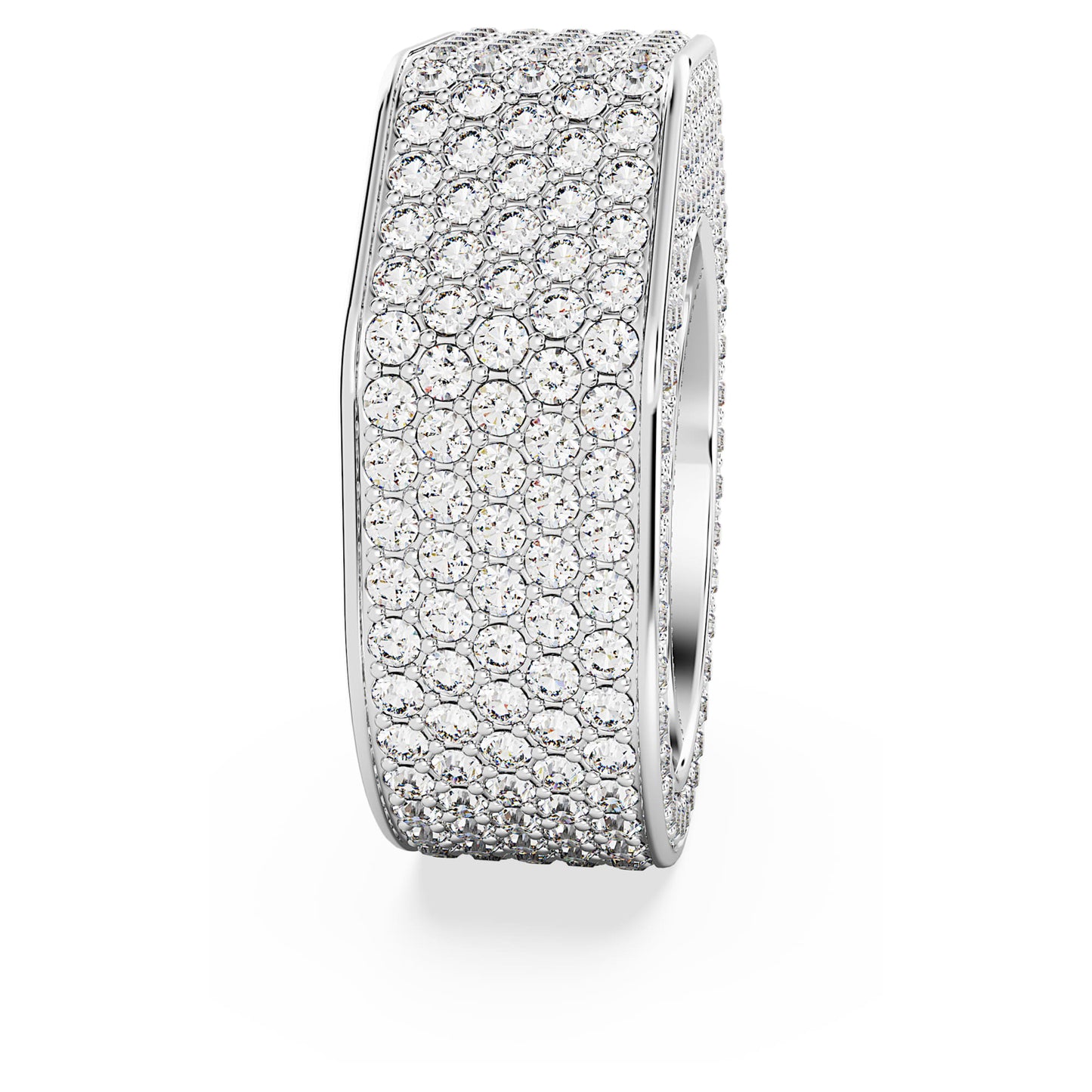 Anello cocktail Swarovski Dextera Forma ottagonale, Pavé, Bianco, Placcato rodio