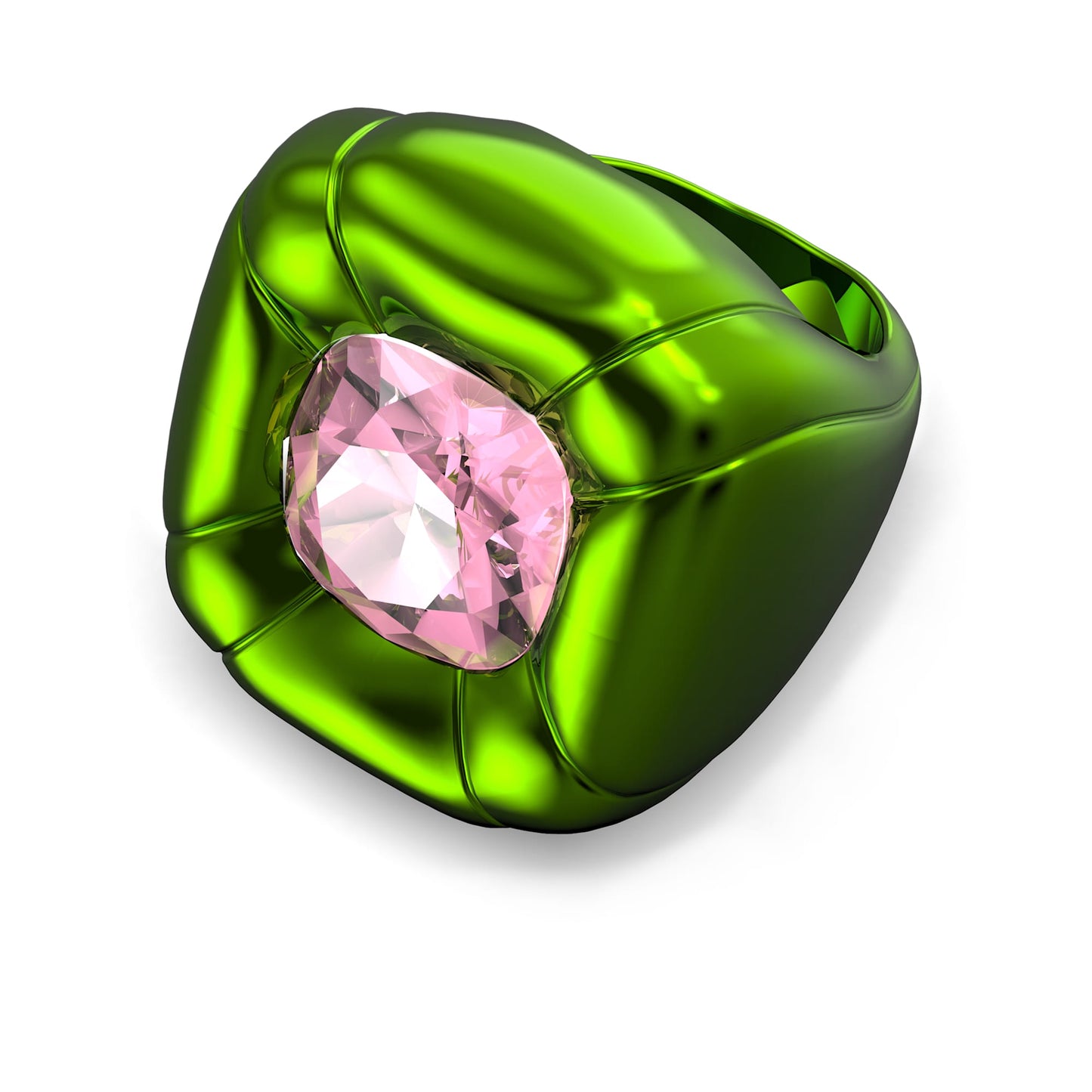 Anello Swarovski Dulcis, Taglio Cushion, Verde - Misura 58