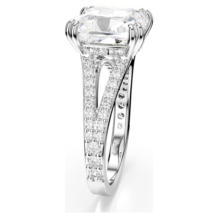 Anello Swarovski Re Stilla Cocktail Taglio quadrato, Pavé, Bianco, Placcato rodio - Misura 60