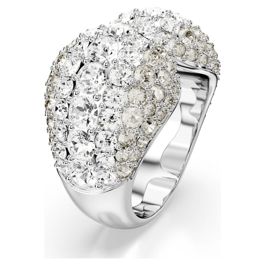 Anello cocktail Swarovski Sublima Taglio Round, Bianco, Placcato rodio