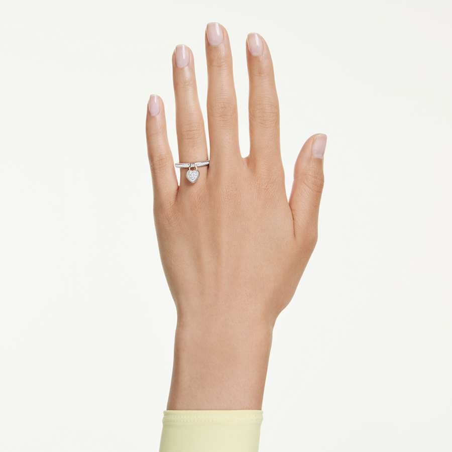 Anello Swarovski Idyllia Heart Taglio misto, Cuore, Rosa, Mix di finiture - Misura 52