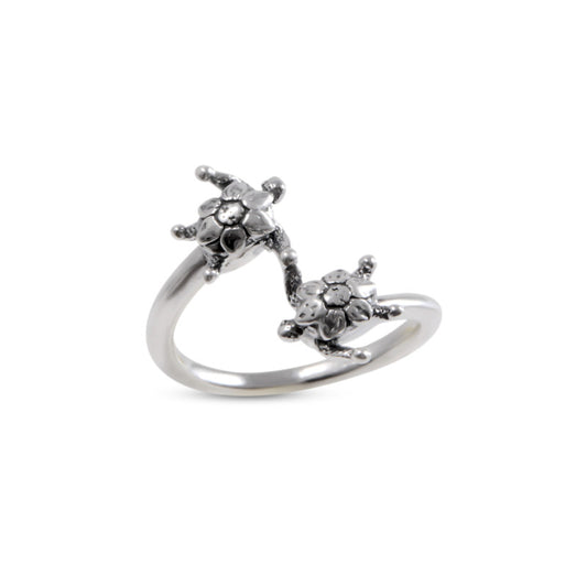 Anello Contrariè Gerardo Sacco in Argento Fairmined Tartarughe Caretta Caretta - Misura 12