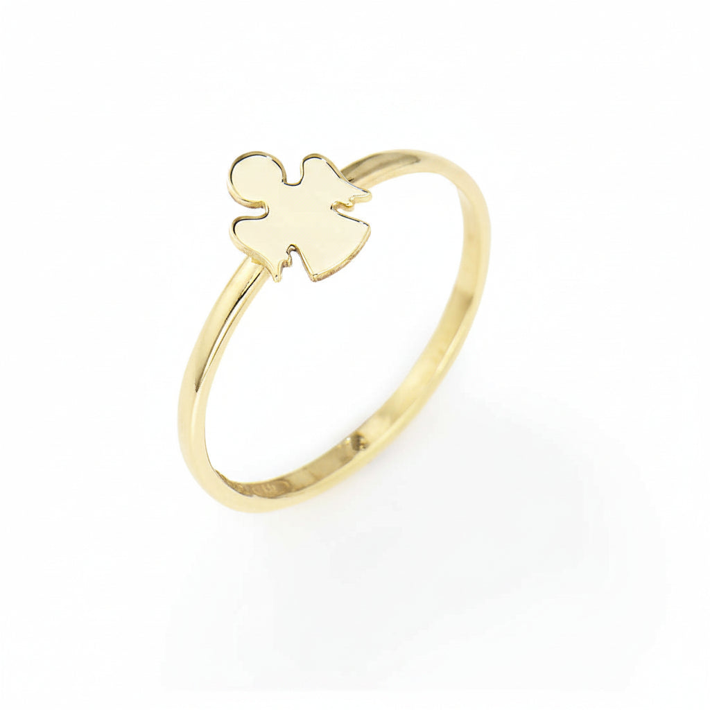 Anello Amen Romance Argento Dorato Angelo - Misura 16