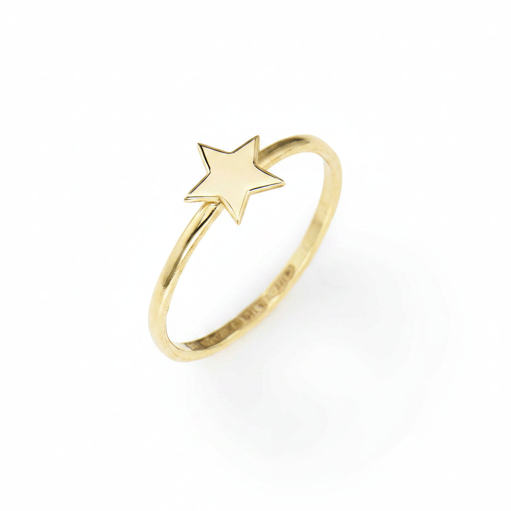Anello Amen Romance Argento Dorato Stella - Misura 14