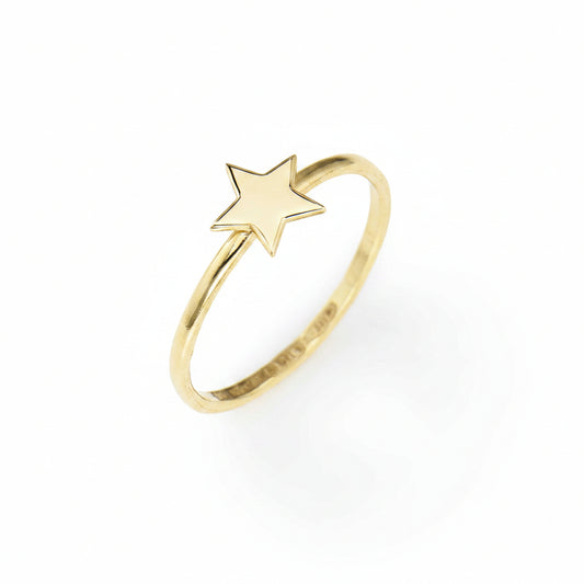 Anello Amen Romance Argento Dorato Stella - Misura 14