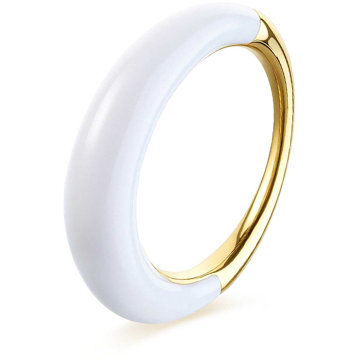 Anello Sagapò Madame Pvd Oro Smalto Bianco Perla - Misura 12