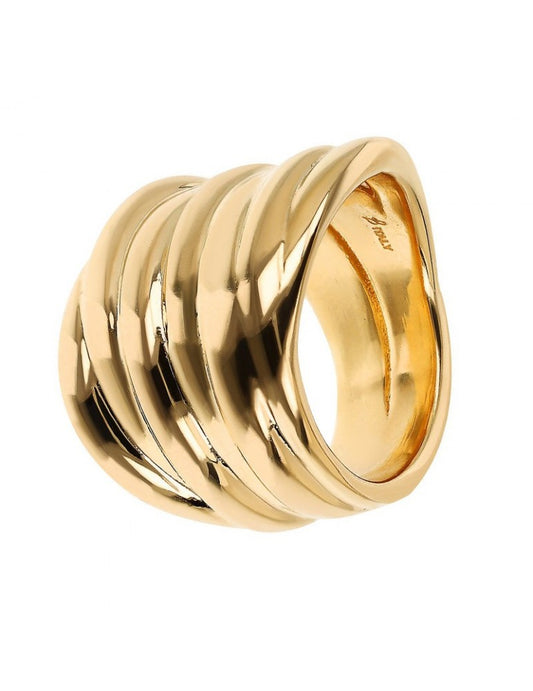 Anello a Fascia Etrusca Lega Golden Placcata Oro 18 kt - Misura 18