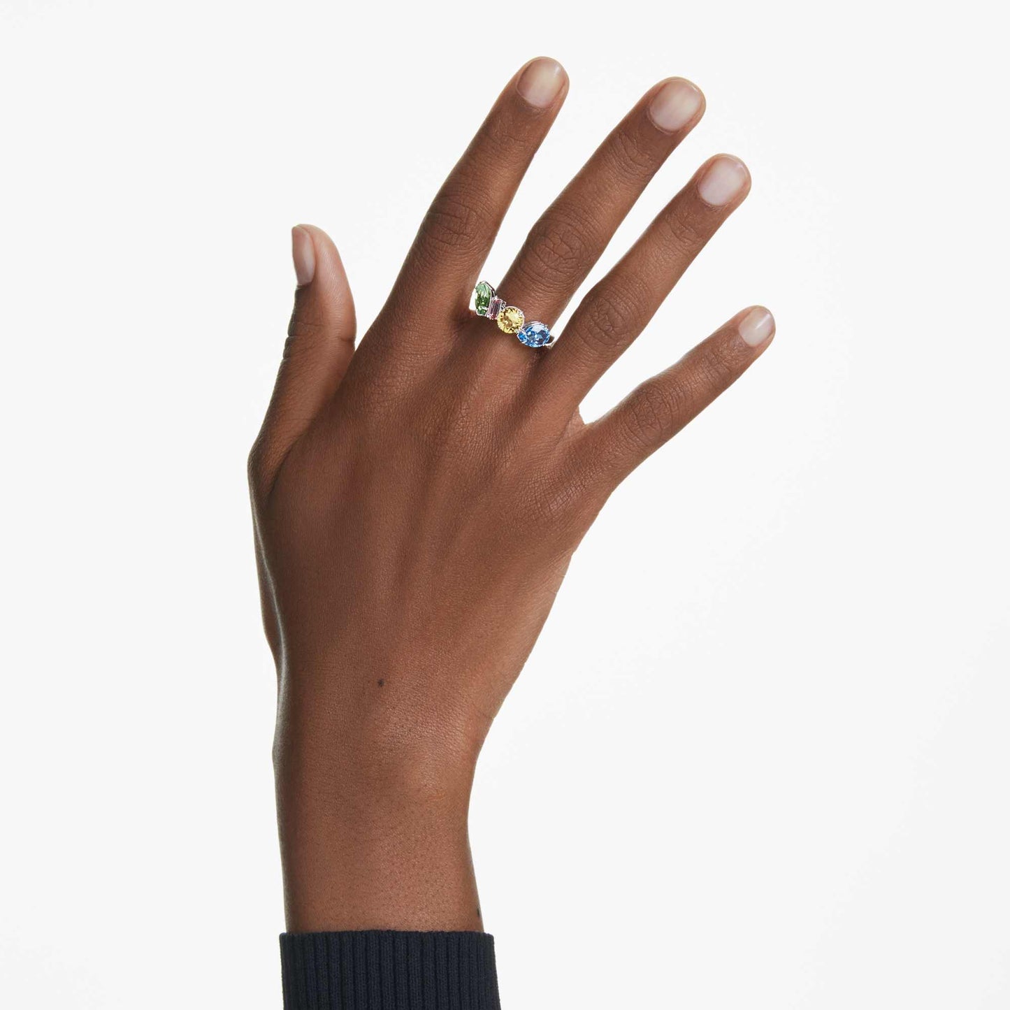 Anello Swarovski Gema Taglio misto, Multicolore, Placcato rodio