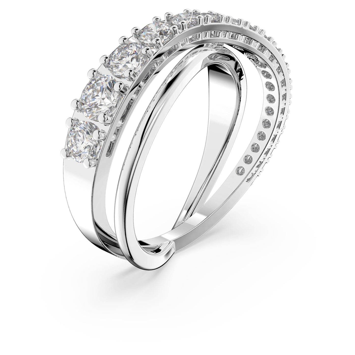 Anello Swarovski Hyperbola Taglio Round, Bianco, Placcato rodio