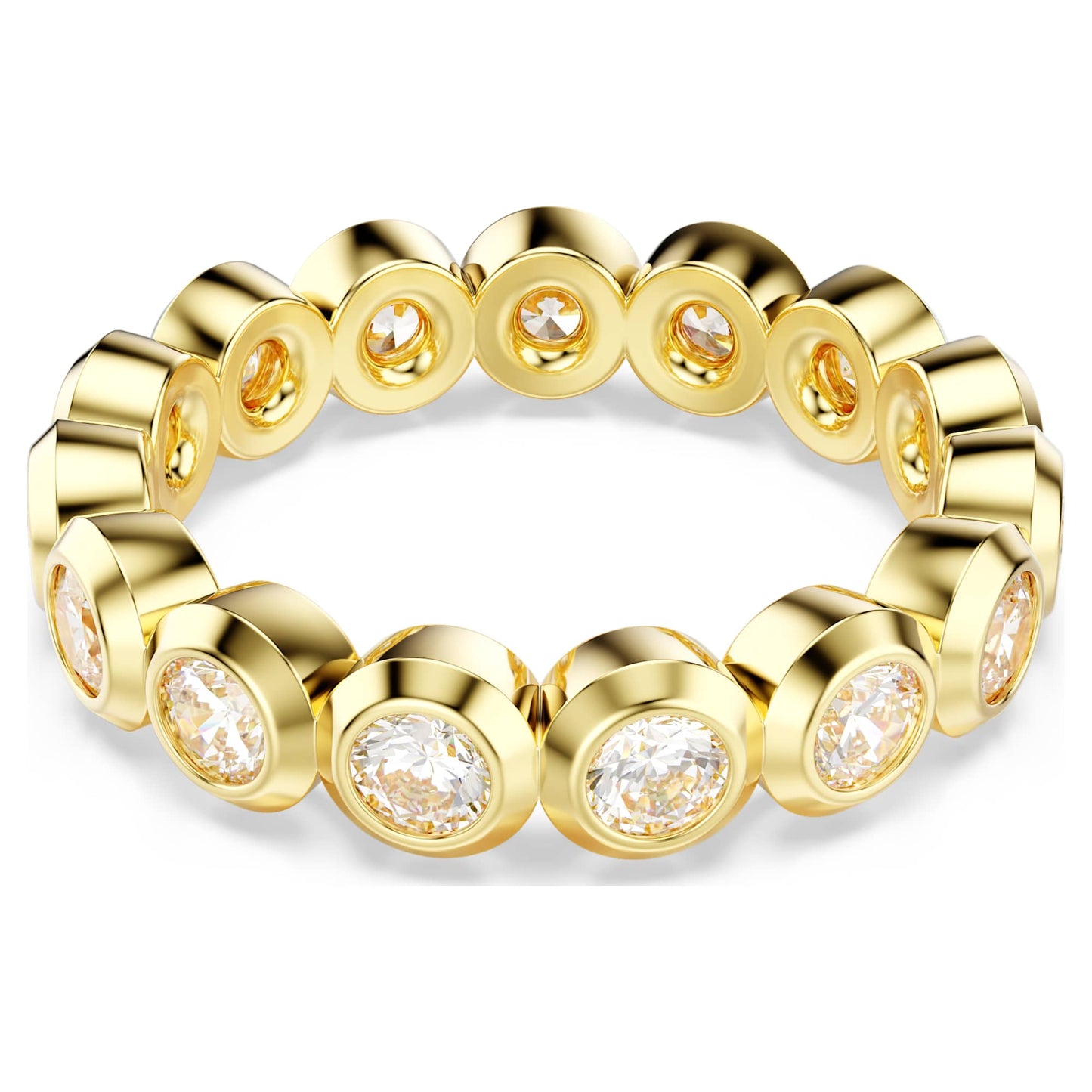 Anello Swarovski Imber Taglio Round, Bianco, Placcato color oro