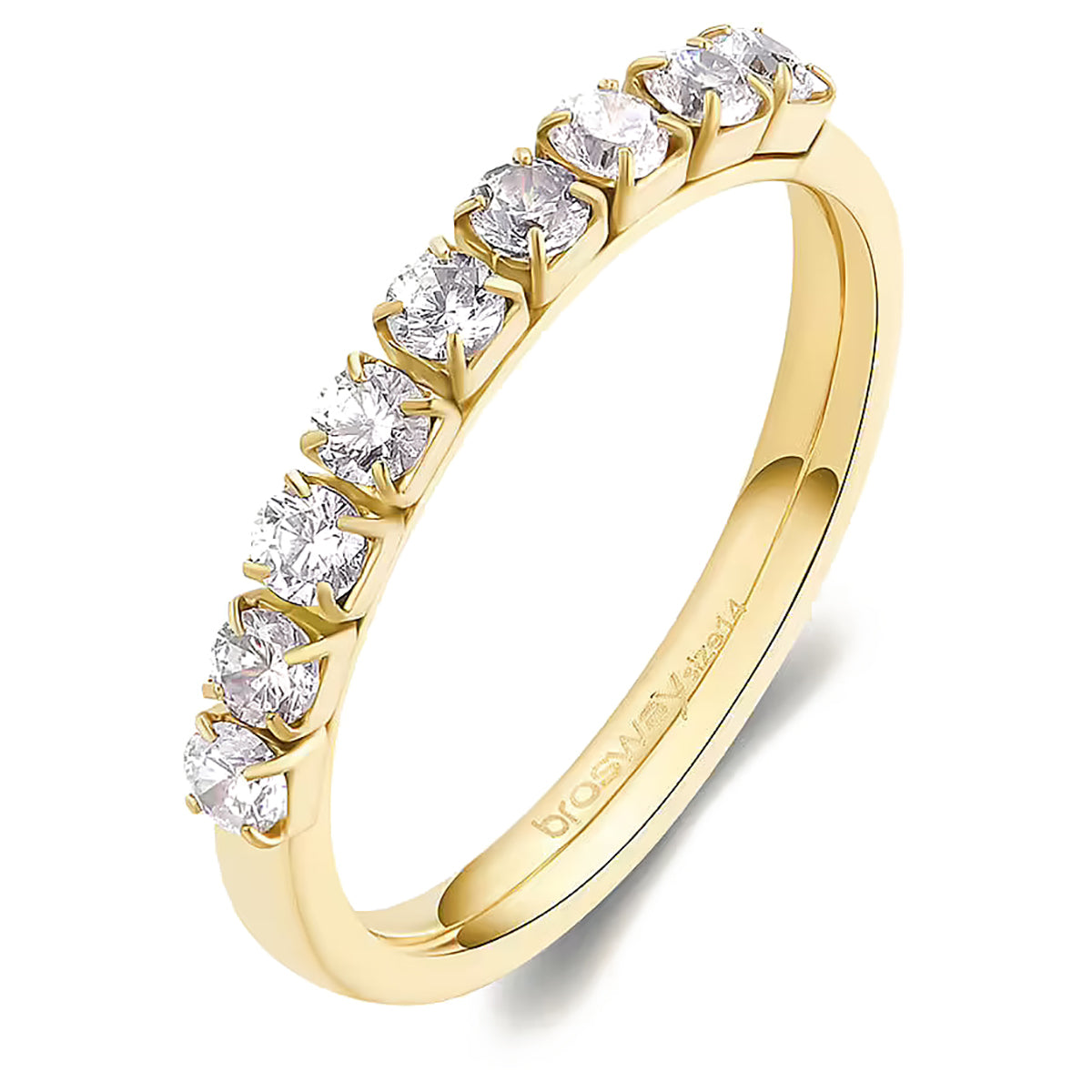Anello Brosway Desideri Veretta Pvd Oro Cristalli - Misura 20