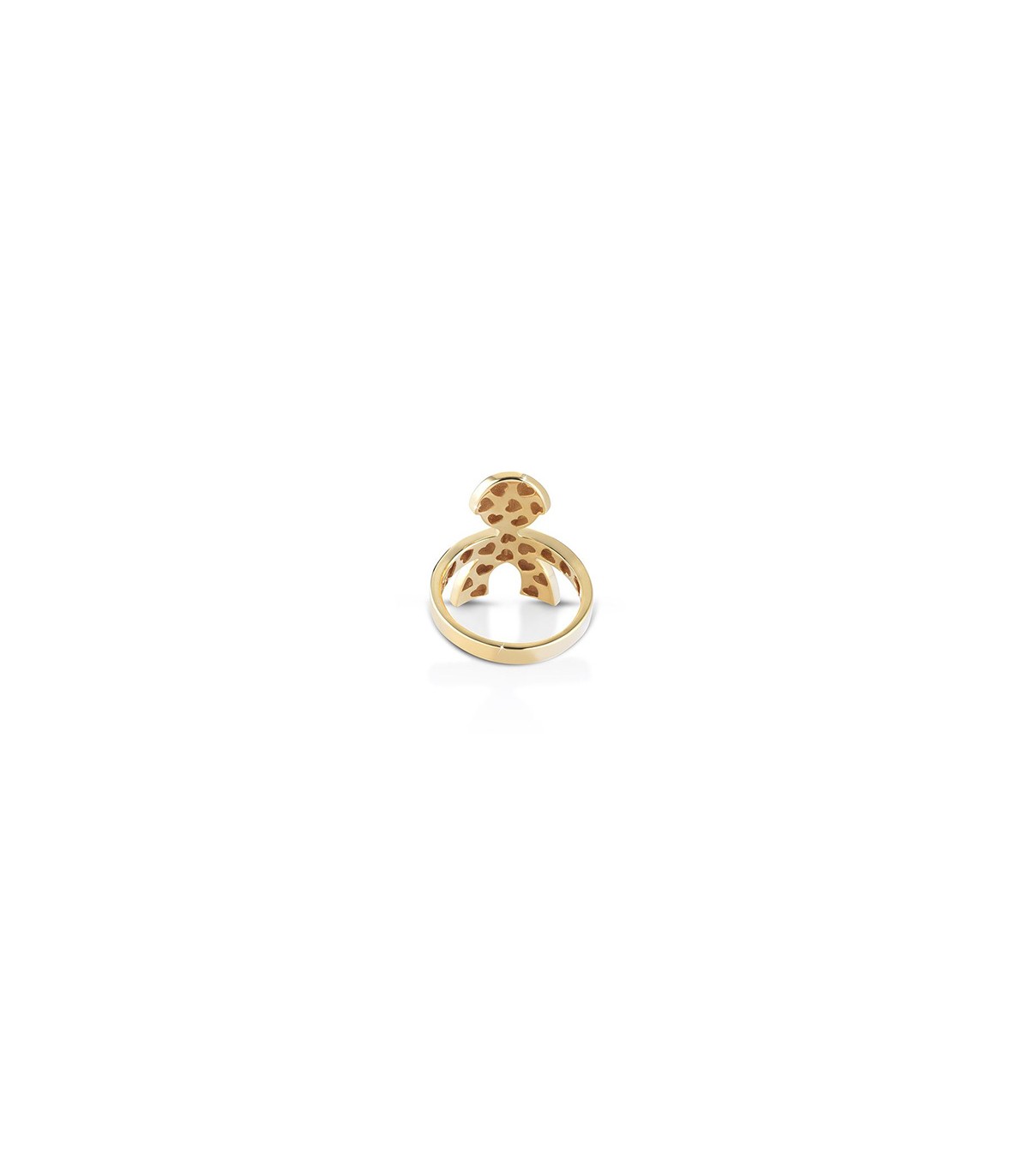 Anello Lebebé Abbracci Bimbo Oro Giallo 2 Diamantini Foderatura a Cuoricini