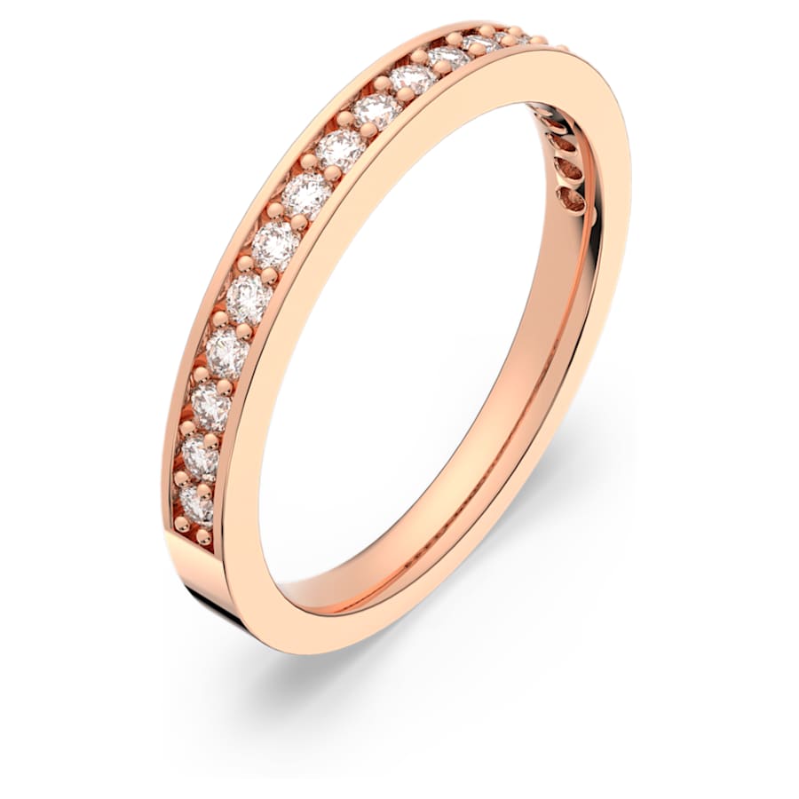 Anello Swarovski Matrix Bianco, Placcato color oro rosa - Misura 60