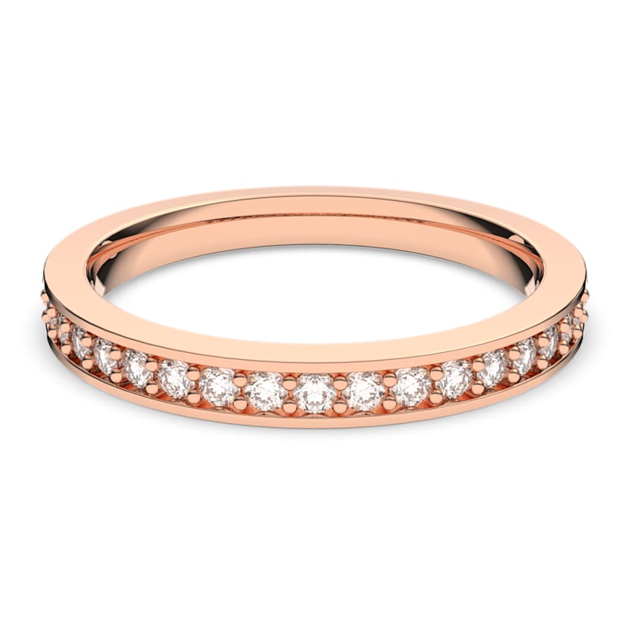 Anello Swarovski Matrix Bianco, Placcato color oro rosa - Misura 60