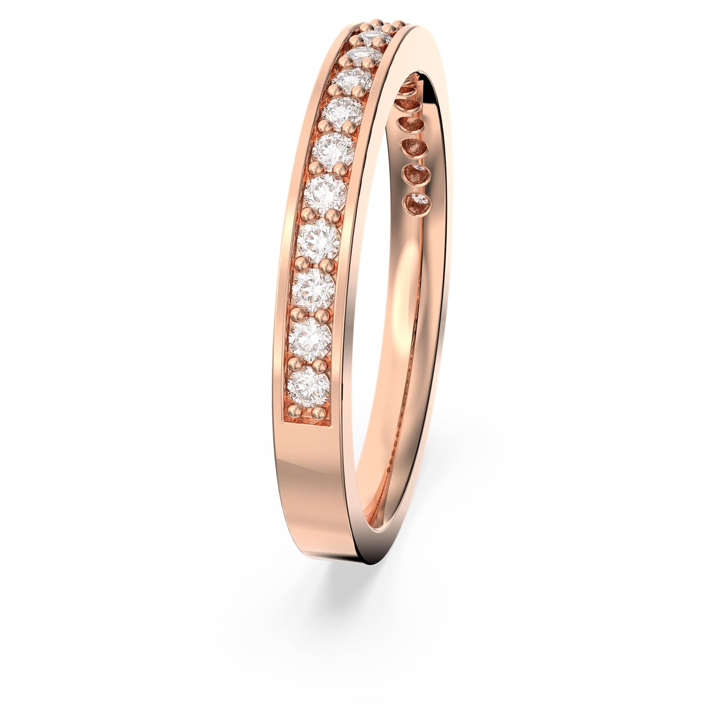 Anello Swarovski Matrix Bianco, Placcato color oro rosa