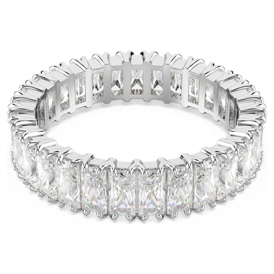 Anello Swarovski Matrix Taglio baguette, Bianco, Placcato color argento