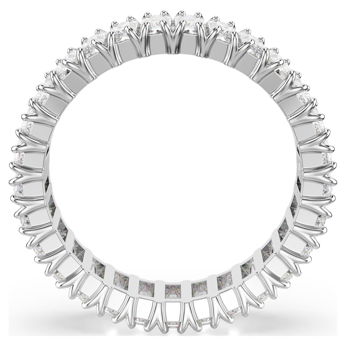 Anello Swarovski Matrix Taglio baguette, Bianco, Placcato color argento