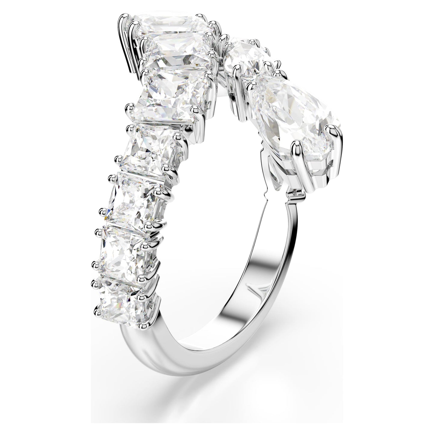 Anello Swarovski Matrix Taglio misto, Bianco, Placcato rodio