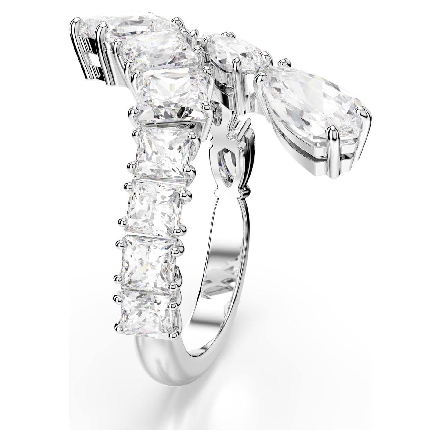 Anello Swarovski Matrix Taglio misto, Bianco, Placcato rodio