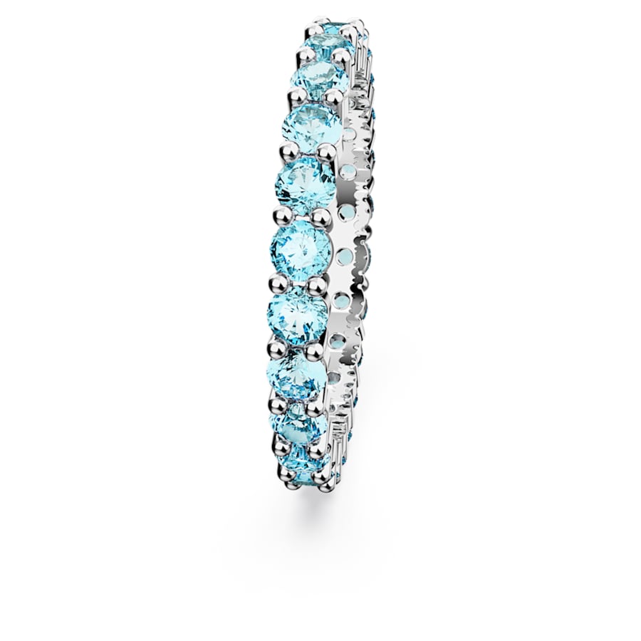 Anello Swarovski Matrix Taglio Round, Blu, Placcato rodio - Misura 50