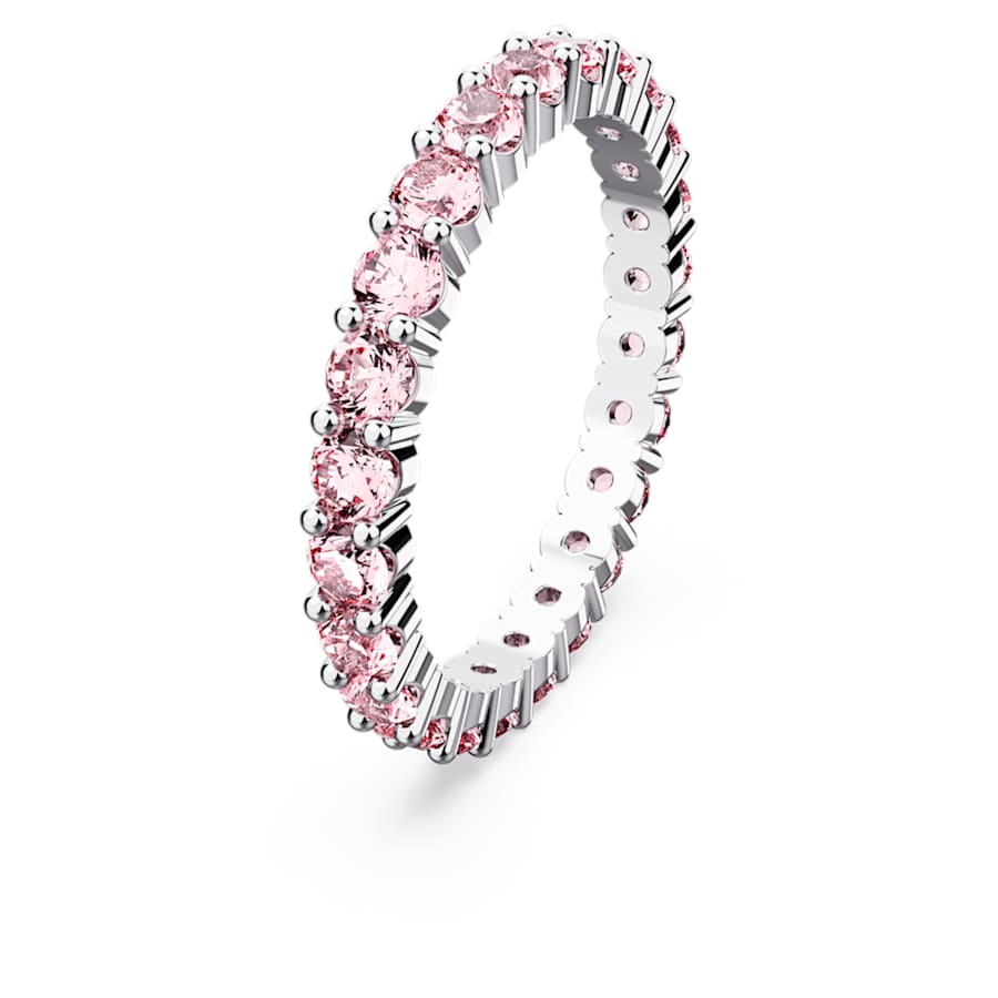 Anello Swarovski Matrix Pink Taglio Round, Rosa, Placcato rodio - Misura 58