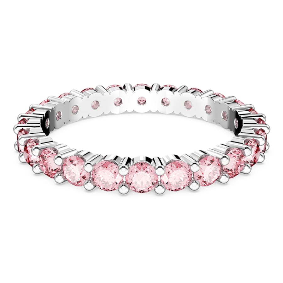 Anello Swarovski Matrix Pink Taglio Round, Rosa, Placcato rodio - Misura 58