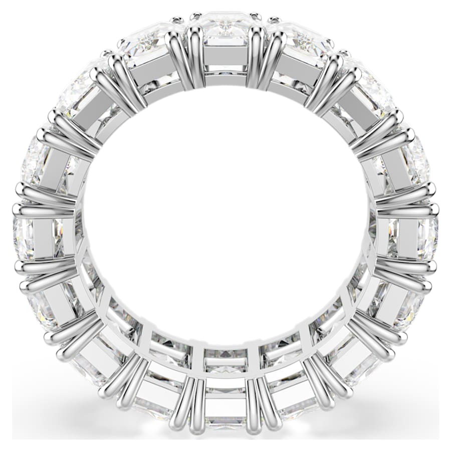 Anello Swarovski Matrix Taglio baguette, Bianco, Placcato rodio - Misura 55