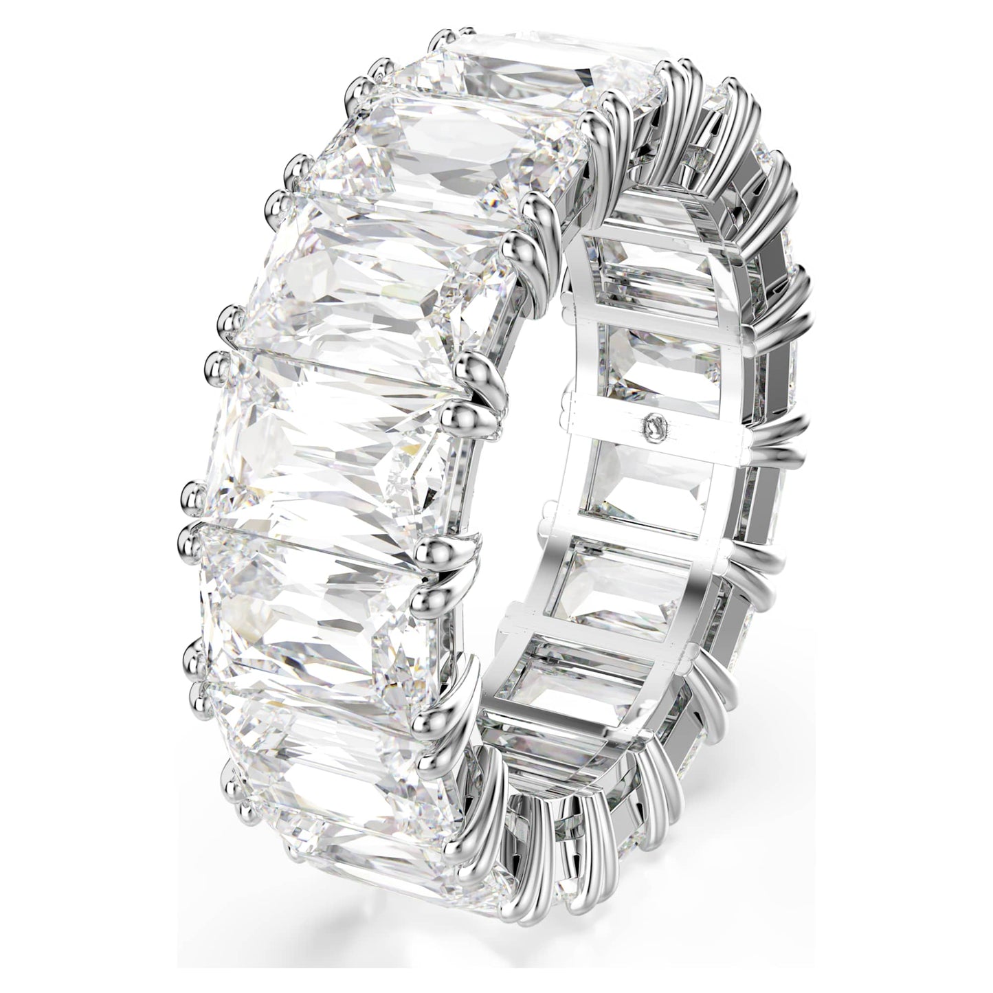Anello Swarovski Matrix Vittore Taglio baguette, Bianco, Placcato rodio