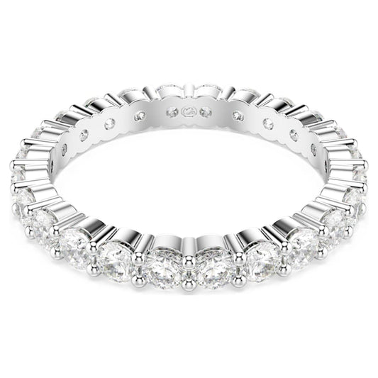 Anello Swarovski Re Matrix  Vittore Taglio Round, Bianco, Placcato color argento - Misura 50