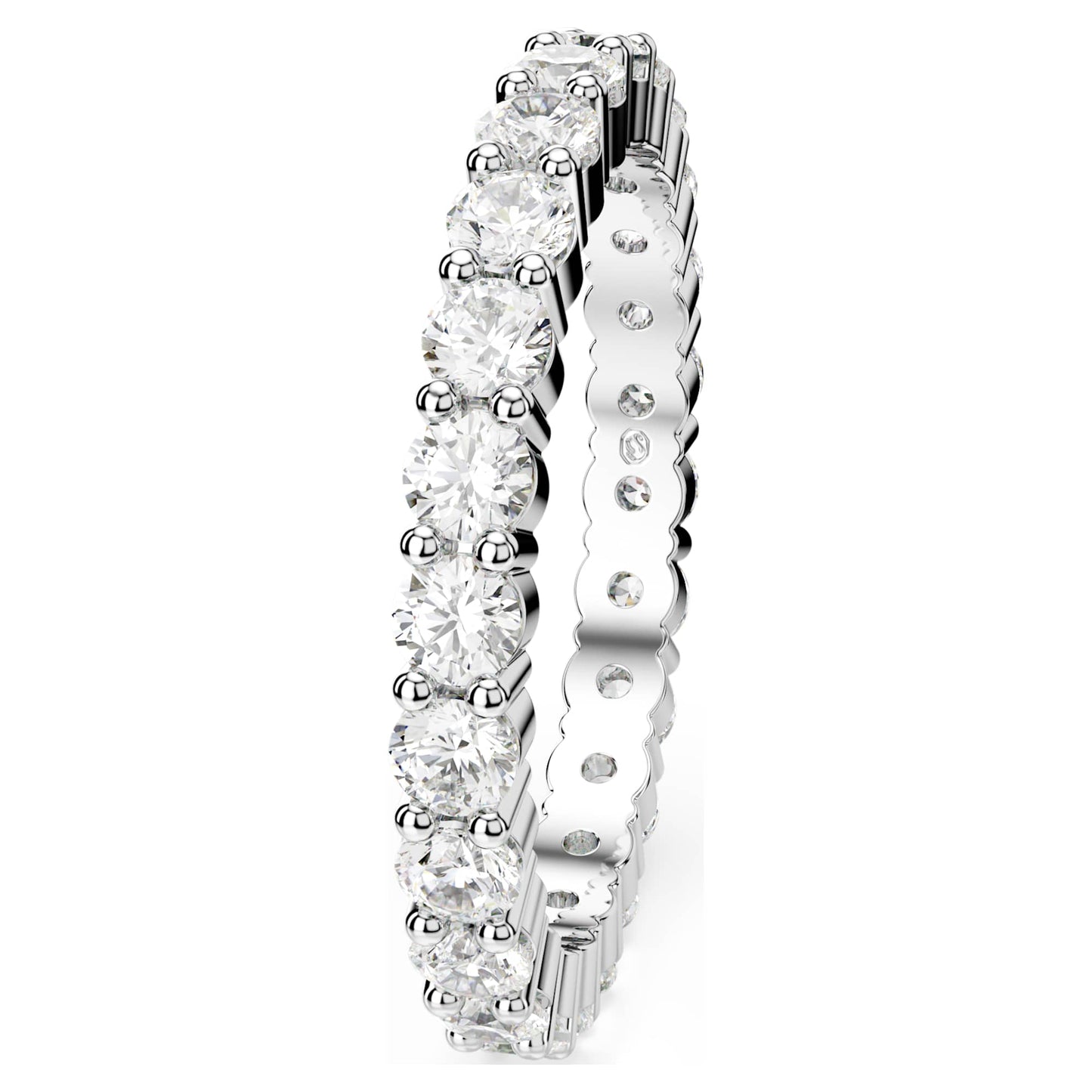 Anello Swarovski Matrix Vittore Taglio Round, Bianco, Placcato color argento