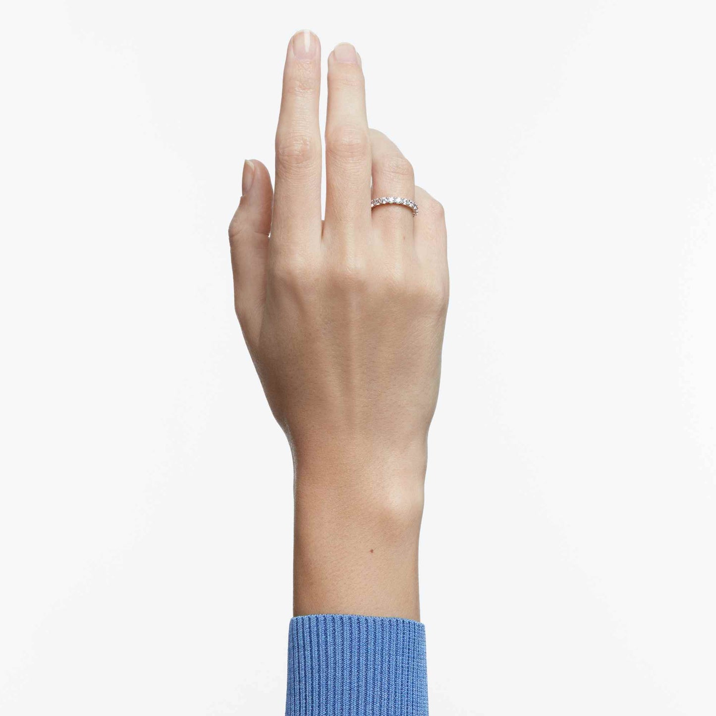 Anello Swarovski Matrix Vittore Taglio Round, Bianco, Placcato color argento