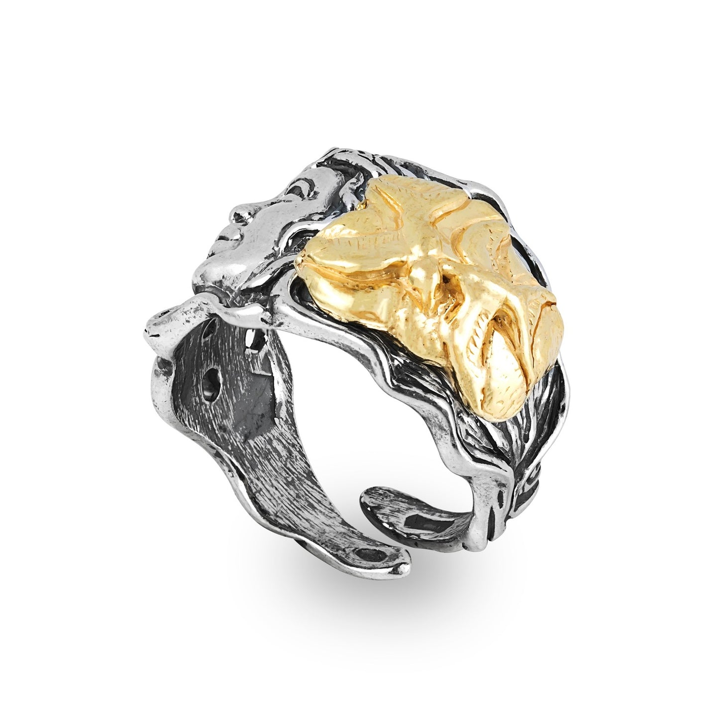 Anello Gerardo Sacco Mesi, Argento e Argento Dorato, Mese Marzo