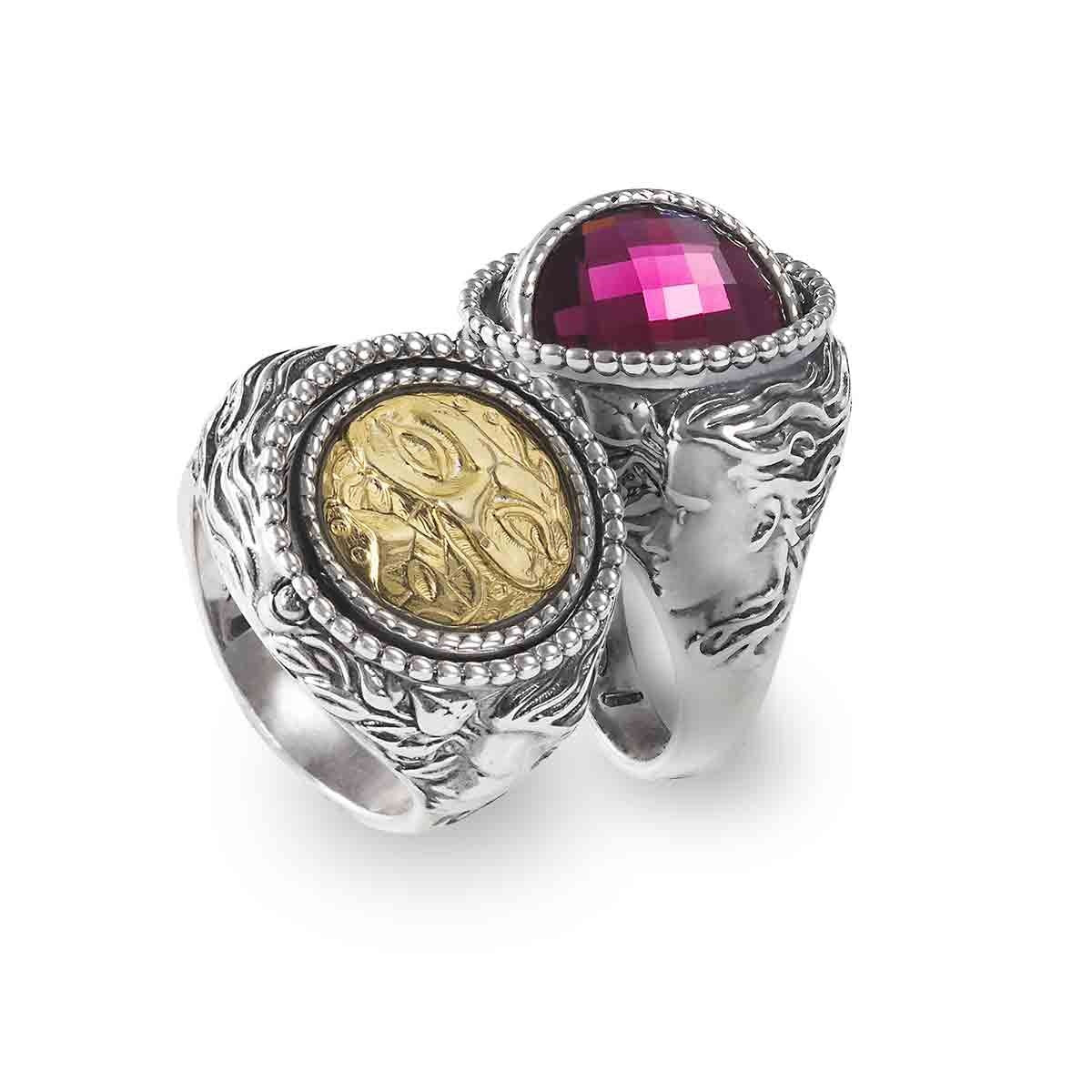 Anello Gerardo Sacco Mesi Reverse Argento Febbraio - Misura 16
