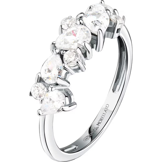 Anello Morellato Riflessi Argento Zirconi Taglio Geometrico - Misura 18