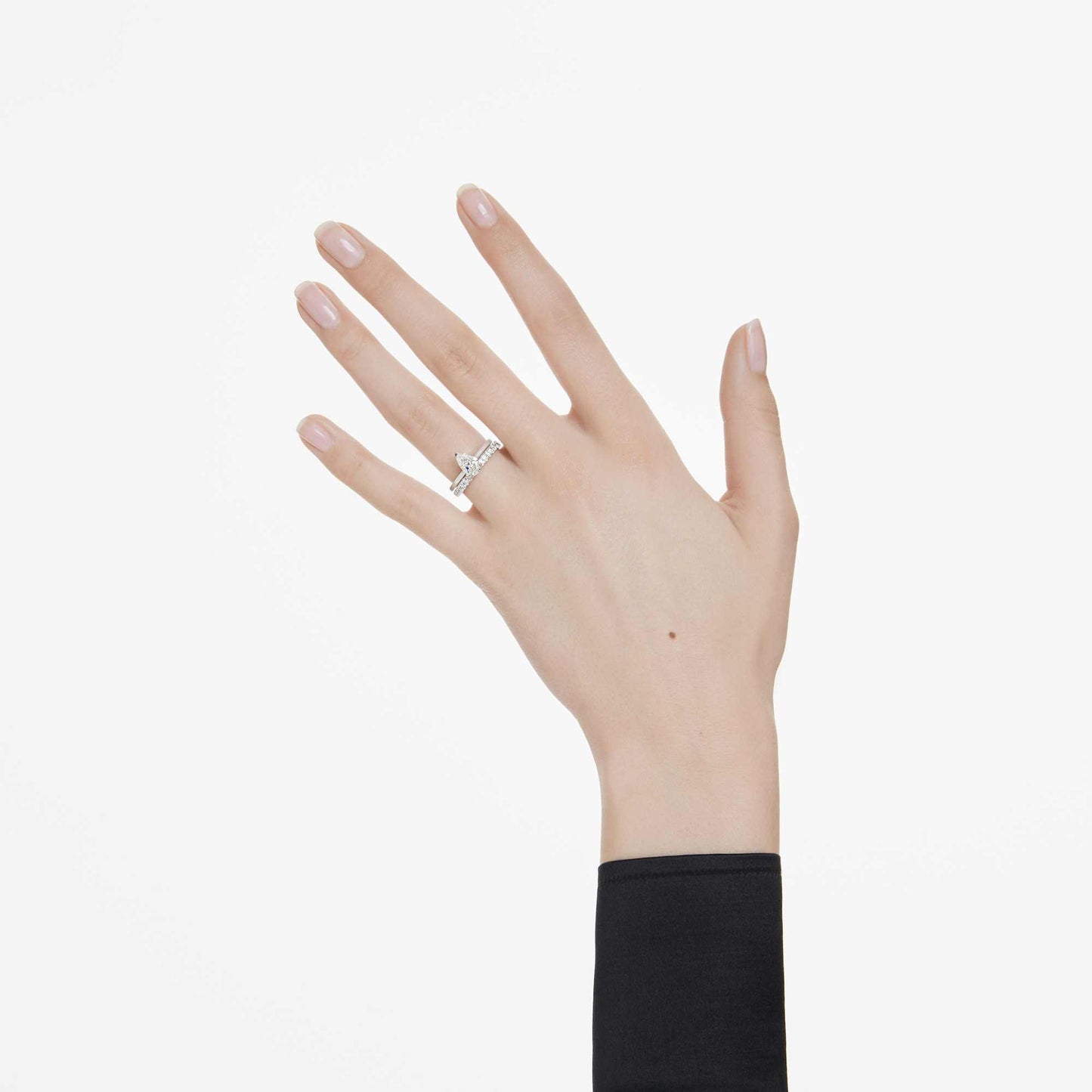 Anello solitario Swarovski Eternity Diamanti creati in laboratorio 1 ct tw, Taglio Pear, Oro bianco 18 K