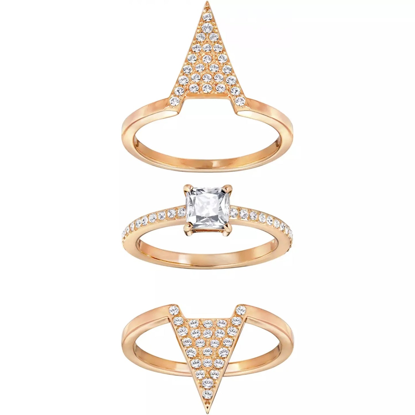 Set 3 Anelli Swarovski Funk Rose - Misura 52