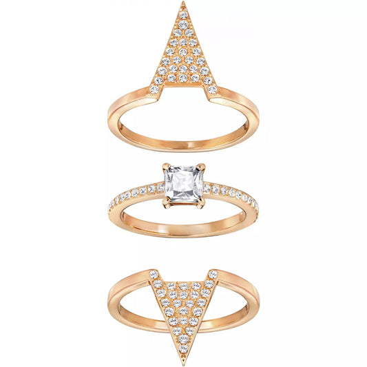 Set 3 anelli Swarovski Funk Rose - Misura 55