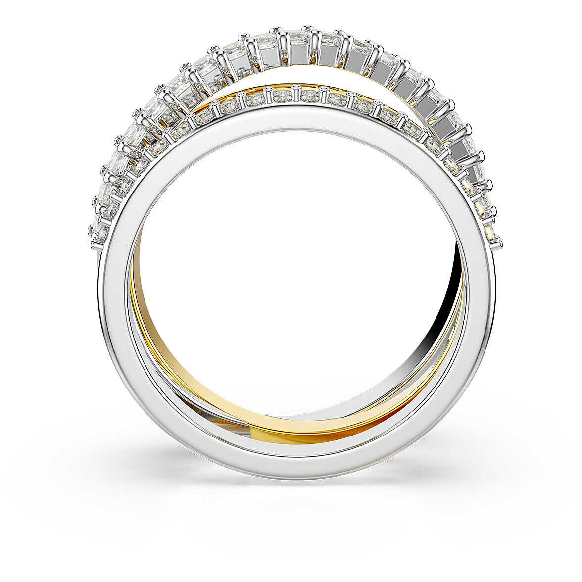 Anello Swarovski Hyperbola 3 Band - Misura 60