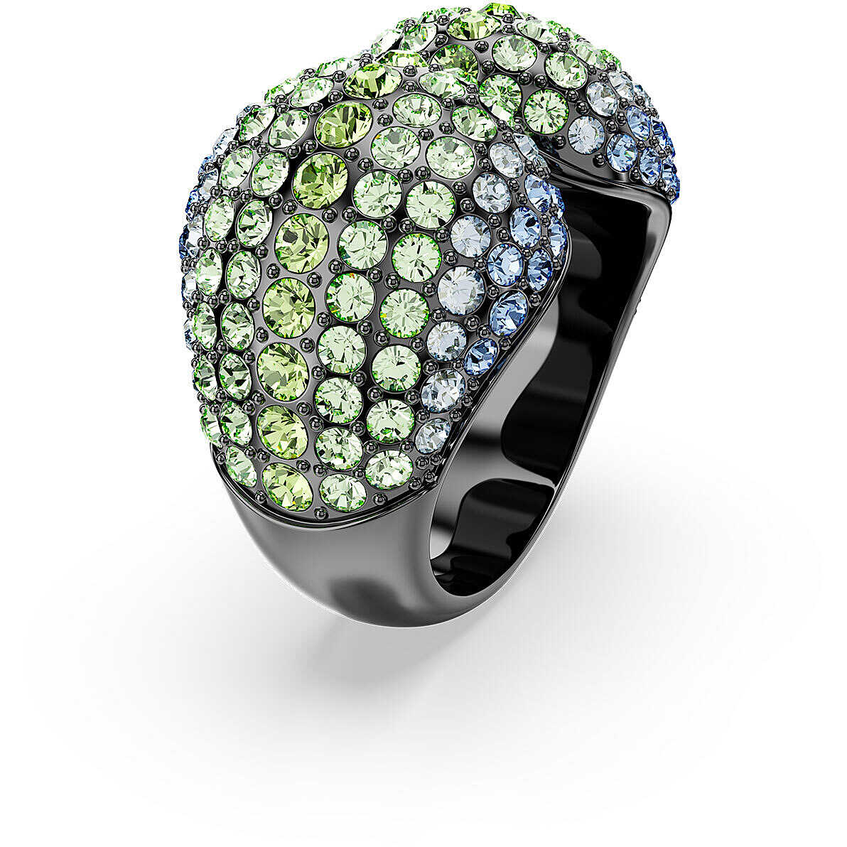 Anello Swarovski Sublima Taglio round, multicolore, placcato rutenio - Misura 55