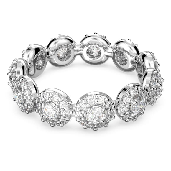 Anello Swarovski Una Angelic Taglio Round, Bianco, Placcato rodio - Misura 50