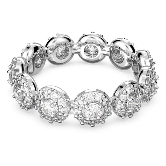 Anello Swarovski Una Angelic Taglio Round, Bianco, Placcato rodio - Misura 50