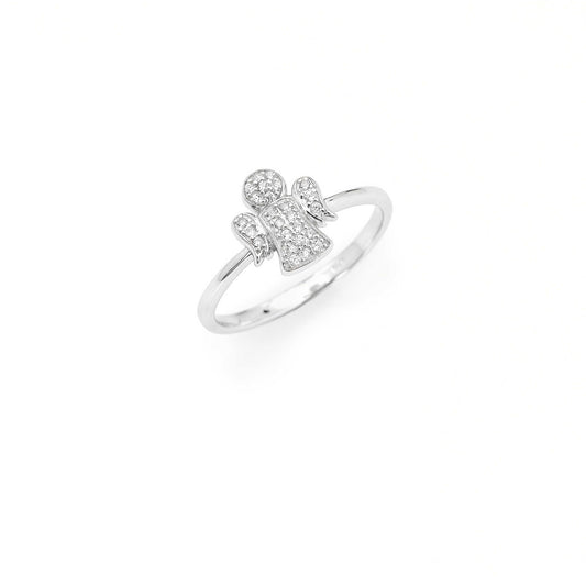 Anello Amen Angeli Argento e Zirconi - Misura 12