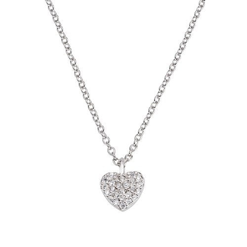 Collana Amen Coccole Argento Cuore Argento con Zirconi